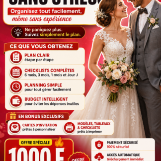 Mariage Sans Stress – Organiser son mariage facilement (ebook PDF)