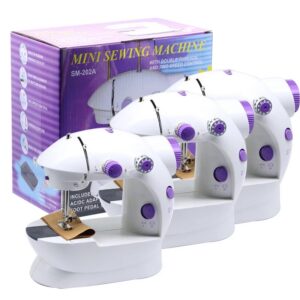 Mini machine à coudre portable SM-202A – 2 vitesses, double fil (avec pédale)