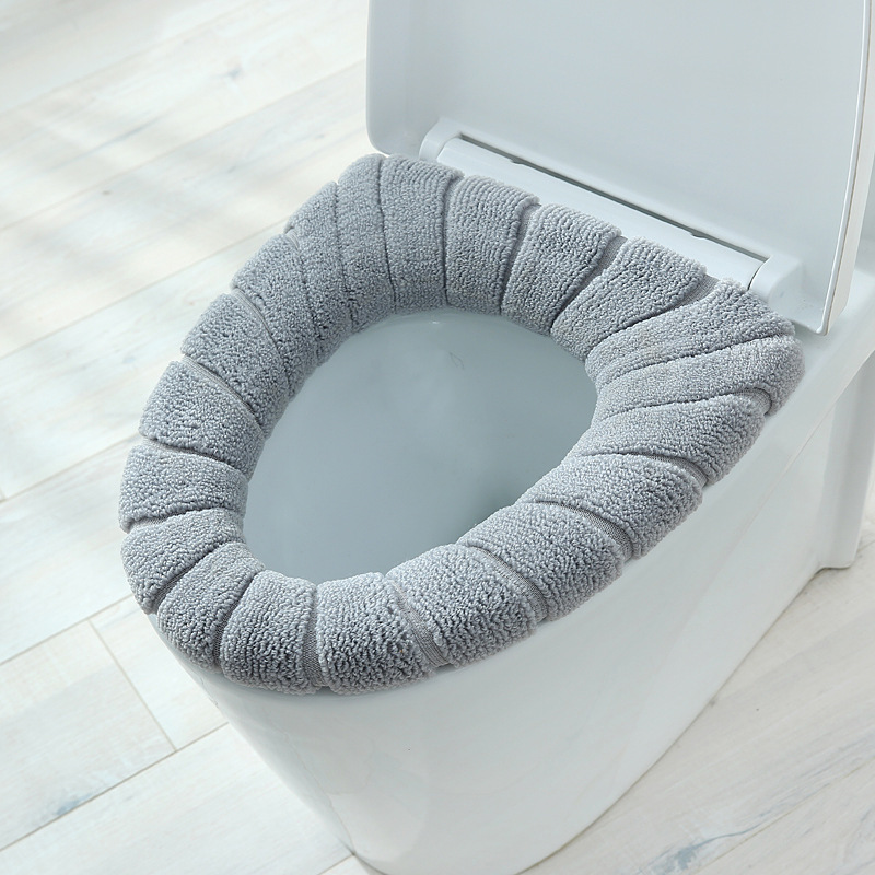 Couvre-siège WC moelleux lavable – Housse d'abattant tricotée extensible (toutes saisons) – Image 4