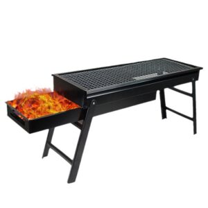 Barbecue portable pliable au charbon – Gril de table/camping en acier
