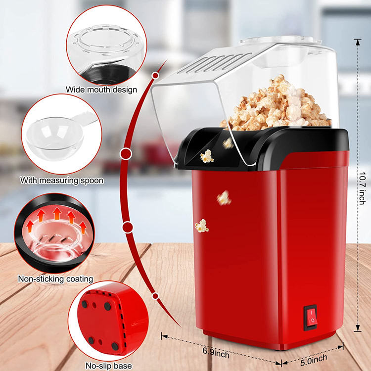Machine à pop-corn à air chaud – Sans huile (rouge) – Image 2