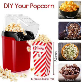 Machine à pop-corn à air chaud – Sans huile (rouge)