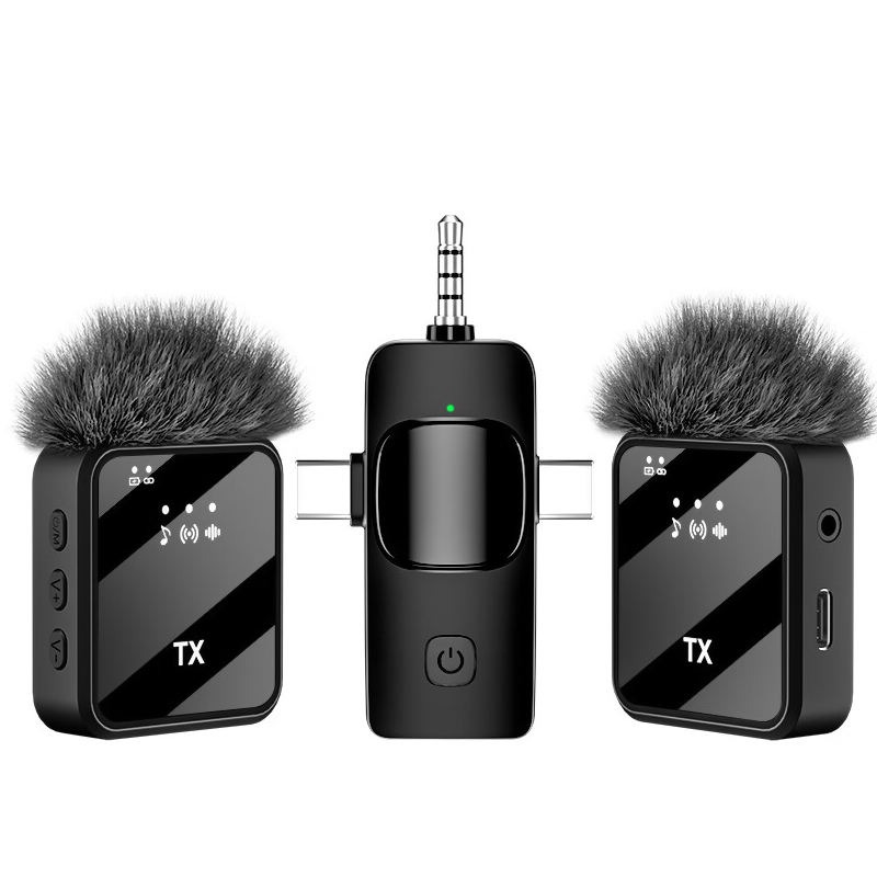 Microphone cravate sans fil F11-2 (2 micros + récepteur) – Smartphone, vlog & interview – Image 3