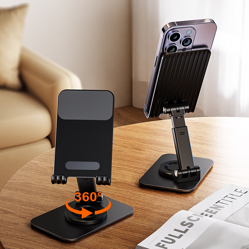 Support téléphone & tablette en métal – Pliable, rotatif 360°, réglable – Image 4