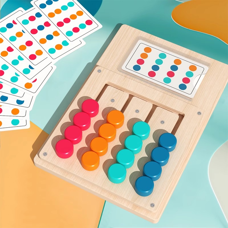 Jeu éducatif Montessori « 4 couleurs » en bois – Logique & concentration pour enfants – Image 5