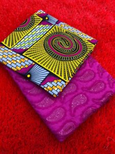 Combiné pagne wax + bazin assorti – Ensemble 2 tissus 6 yards (coloris variés)