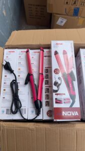 Fer à cheveux 2-en-1 NOVA – Lisseur & boucleur (céramique, Ø26 mm)