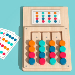 Jeu éducatif Montessori « 4 couleurs » en bois – Logique & concentration pour enfants