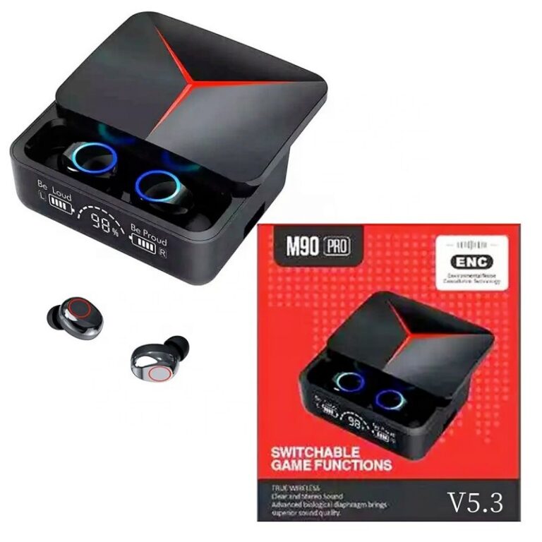 Écouteurs sans fil Bluetooth M90 Pro – TWS, réduction de bruit ENC, boîtier LED – Image 2