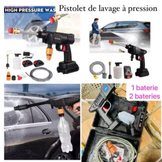 Nettoyeur haute pression sans fil – Pistolet de lavage rechargeable (auto, moto, terrasse)