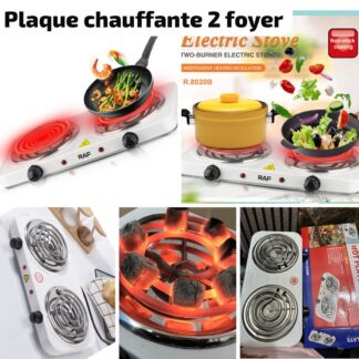 Plaque chauffante électrique 2 foyers RAF – Réchaud double brûleur